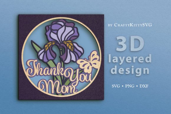 3D Mother’s Day Shadow Box SVG Cut File for Laser Cutting