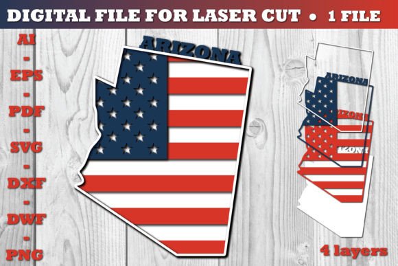 Arizona USA 3D SVG Flag Paper Cut: Graphics & Crafts Asset Review