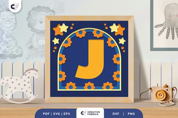 Baby Alphabet J Monogram 3D Papercut SVG Review