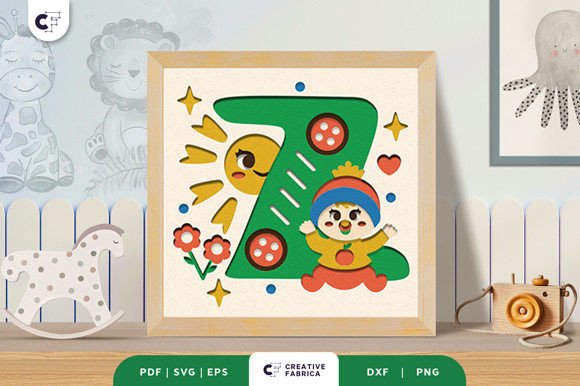 Baby Alphabet Z Monogram 3D SVG for Handmade Creations