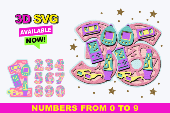 Back to the 90s Numbers 3D SVG: Laser Cutting and Signs Review