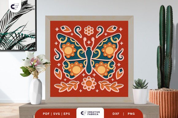 Butterfly Folk Art 3D SVG for Seasonal Branding