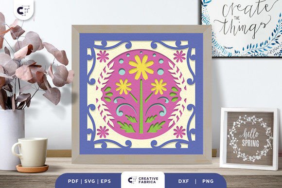 Folk Art Floral Spring 3D SVG for Seasons Branding