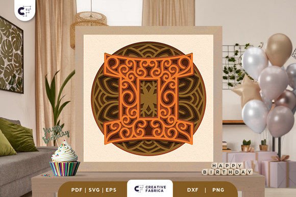 Gemini Zodiac Sign 3D SVG for Birthday Projects
