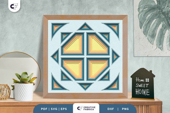 Geometrical Squares 3D Shadow Box: A Versatile Ornamental SVG Asset for Branding