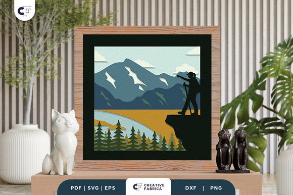 Girl Hiking in the Forest 3D SVG for Editorial and Web Design