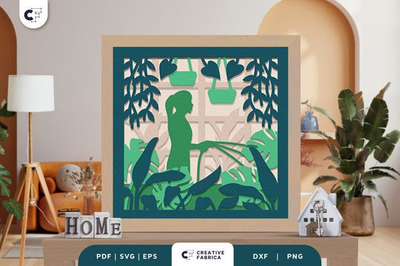 Greenhouse 3D Light Box Paper Cut SVG for Ornaments