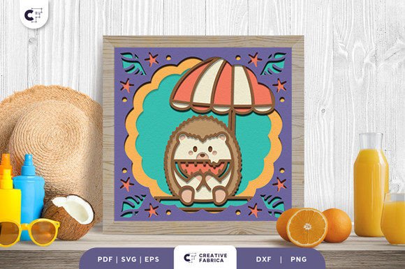 Hedgehog in the Summer 3D SVG: A Vibrant Design for Seasonal Branding