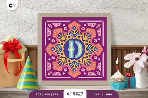 Letter D 3D Papercut Shadow Box: A Stylish SVG Asset for Birthday Designs