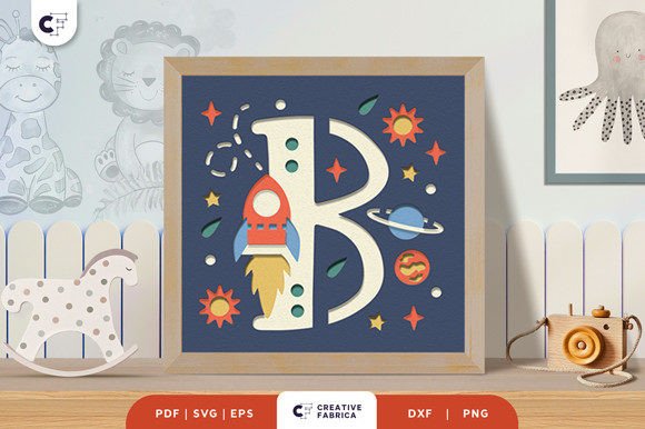 Letters B Baby Boy Alphabet 3D SVG for Modern Editorial Design