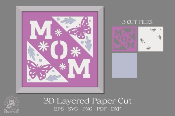 Mom 3D Light Box Paper Cut: A Versatile SVG Shadow Box for Modern Branding