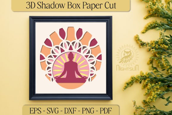 Namaste 3D Shadow Box SVG for Craft Projects
