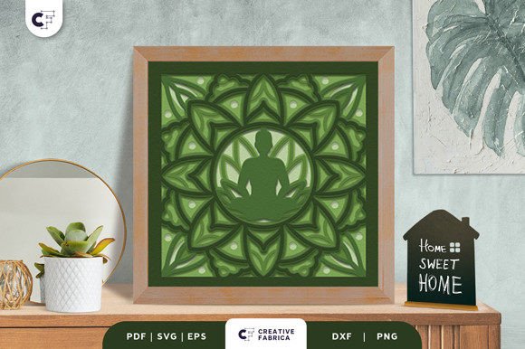 Namaste Pose 3D Shadow Box SVG: Elevating Yoga and Meditation Content Design