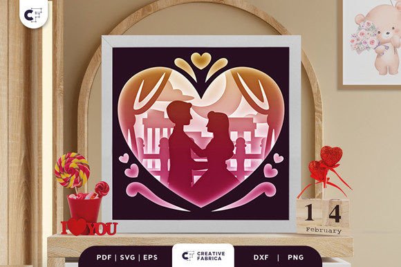 Romantic Scene 3D SVG for Valentine’s Day Branding