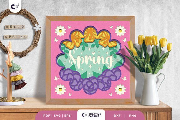 Spring 3D Layered Paper Cut SVG