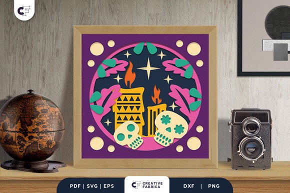 Sugar Skull Dia De Muertos 3D SVG: A Festive Branding Asset for Local Businesses