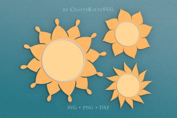 Sunflower Sun Bundle, 3D Layered SVG Cut for Laser Cutting and Wall Decor