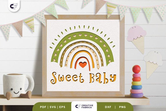 Sweet Baby Boho Rainbow 3D SVG for Adorable Handmade Projects