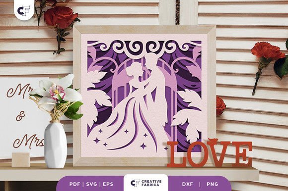 Wedding Ceremony 3D Shadow Box SVG for Table Decorations